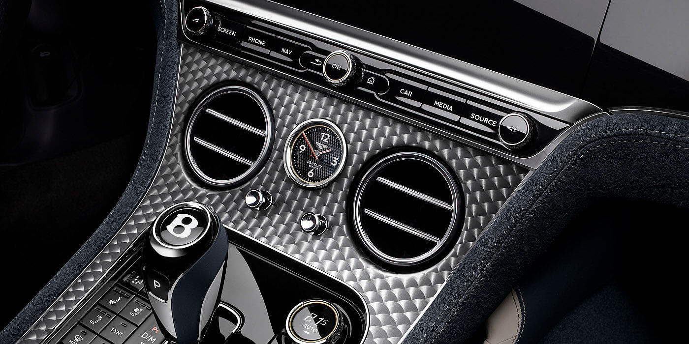Bentley Taipei Bentley Continental GTC Speed convertible front interior engine spin veneer detail