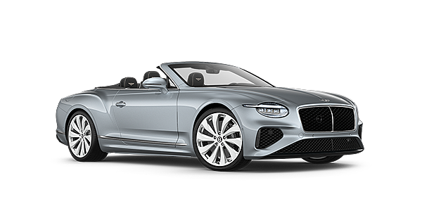 Bentley Taipei New Bentley Continental GTC convertible front three quarters in Silverlake paint